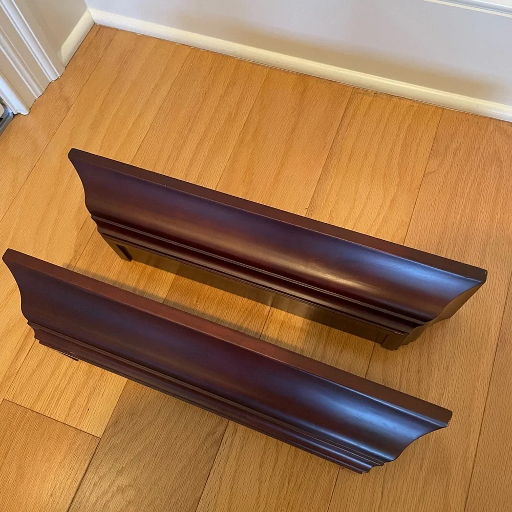Floating Faux Wood Wall Shelf (1) 18x5x3 1 cherry Display Shelf